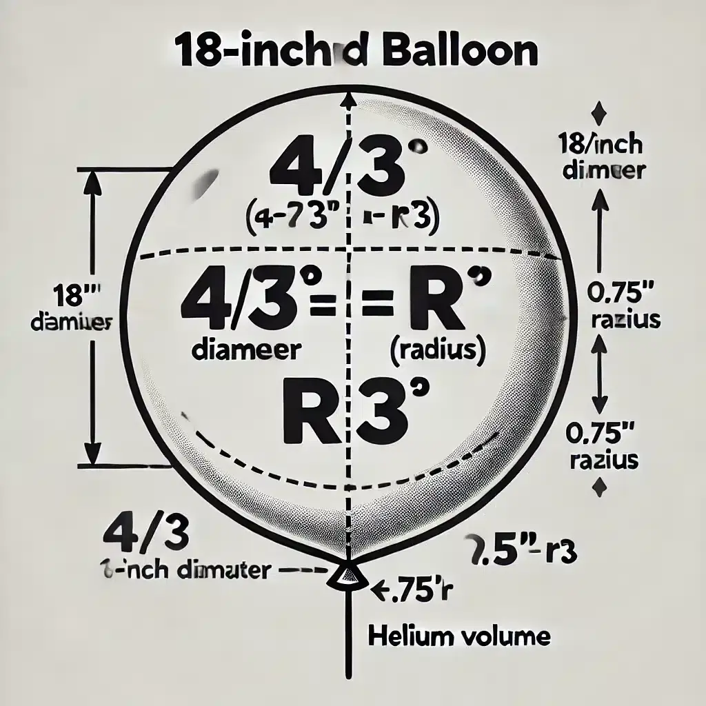 a diagram of a balloon with numbers and symbols