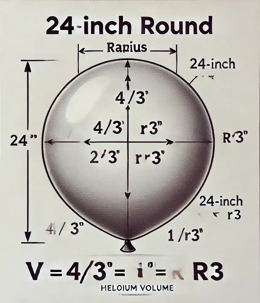 a diagram of a balloon with numbers and a balloon