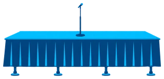 Portable stage with microphone icon