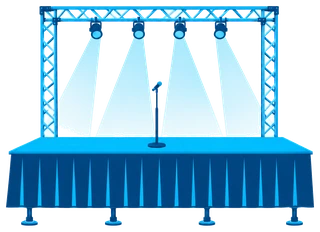 Portable stage with lighting truss icon